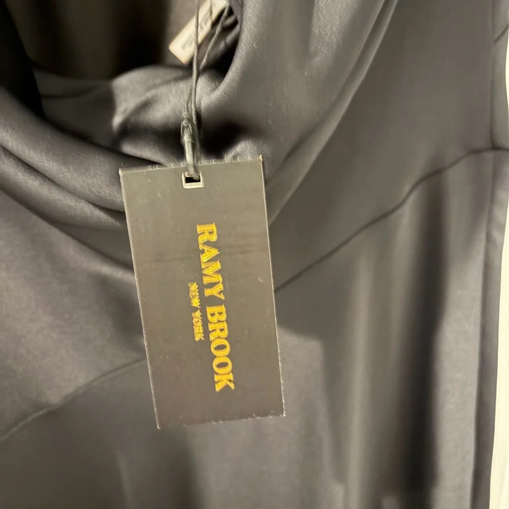 Ramy Brook Black Satin Joanna Gown Size 12 - Picture 10 of 10